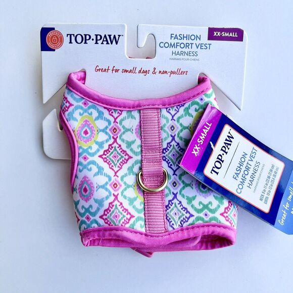 Top Paw Other - NWT XX-Small Dog Puppy Soft Comfort Vest Harness Top‎ Paw Pink Cute Girly Floral